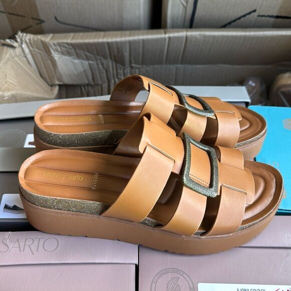 FRANCO SARTO PATRICIA WOMENS STRAPPY FLATFORM SANDALS - Picture 5 of 7